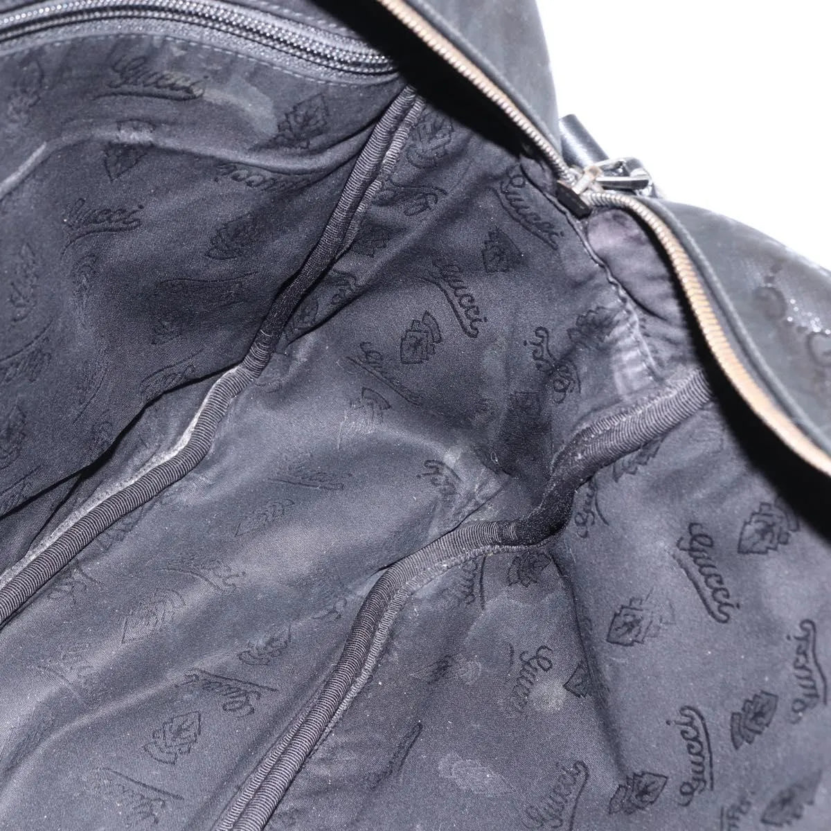 Gucci Zip Messenger GG Imprime, Black, Canvas, Shoulder Bag