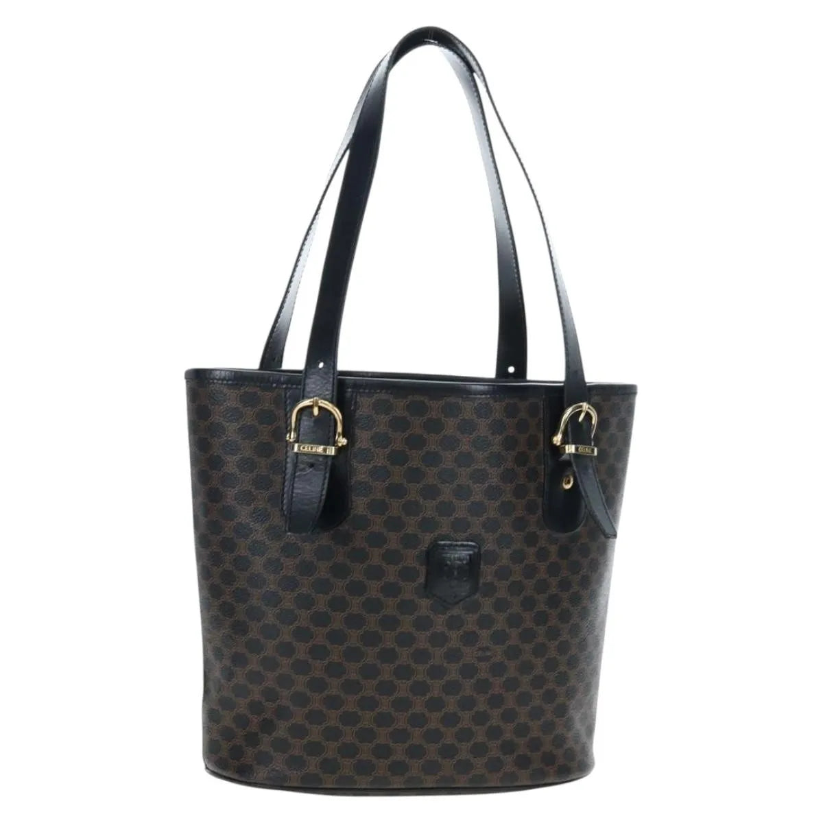 Celine C Macadam Tote PVC leather/ Macadam canvas, Black, PVC, Shoulder Bag
