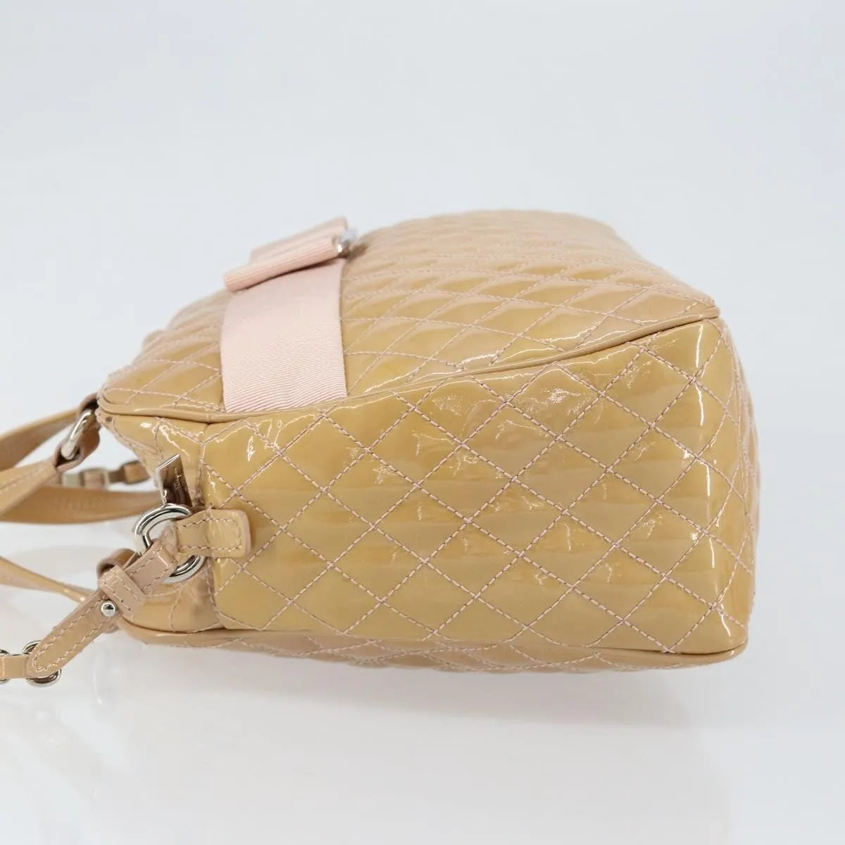 Salvatore Ferragamo Vala Patent leather, Beige, Patent Leather, Handbag
