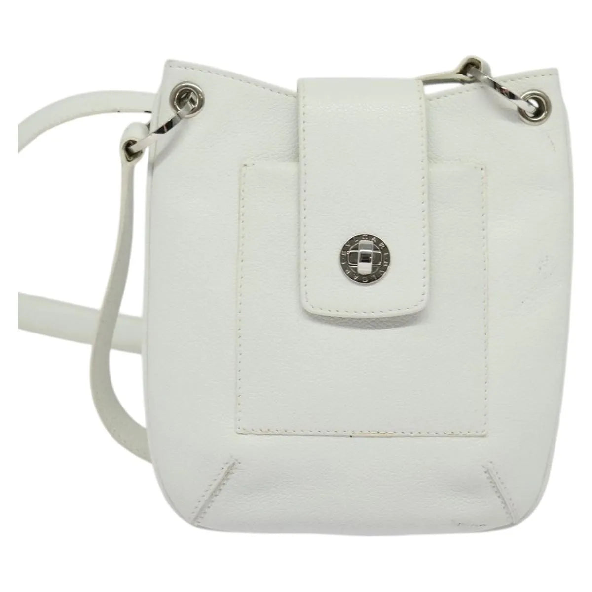 Bvlgari Vintage Leather, White, Leather, Shoulder Bag