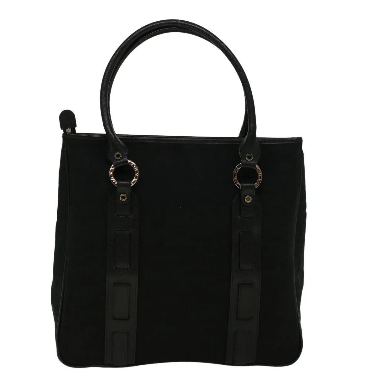 Bvlgari Vintage Canvas, Black, Canvas, Tote Bag