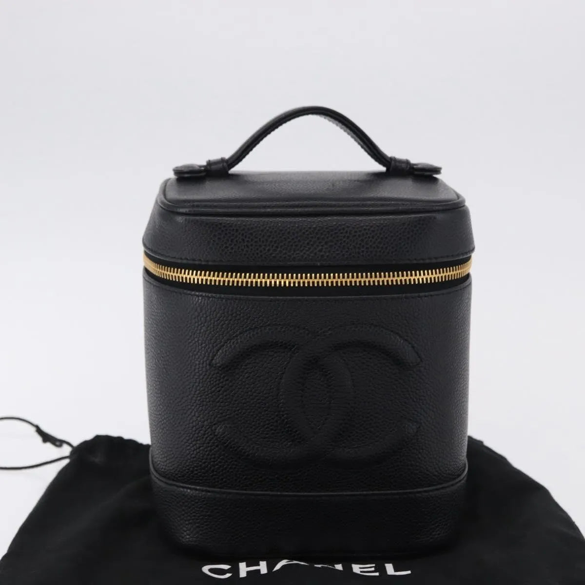 Chanel Vintage Timeless Vanity Case Caviar, Black, Calfskin, Handbag
