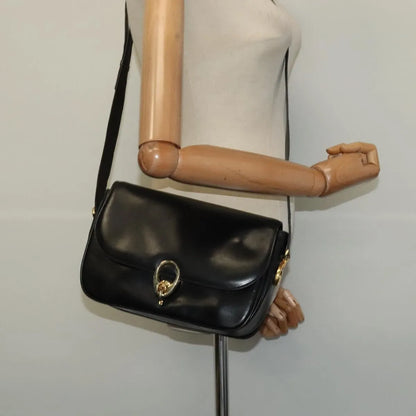 Celine Vintage Leather, Black, Leather, Shoulder Bag