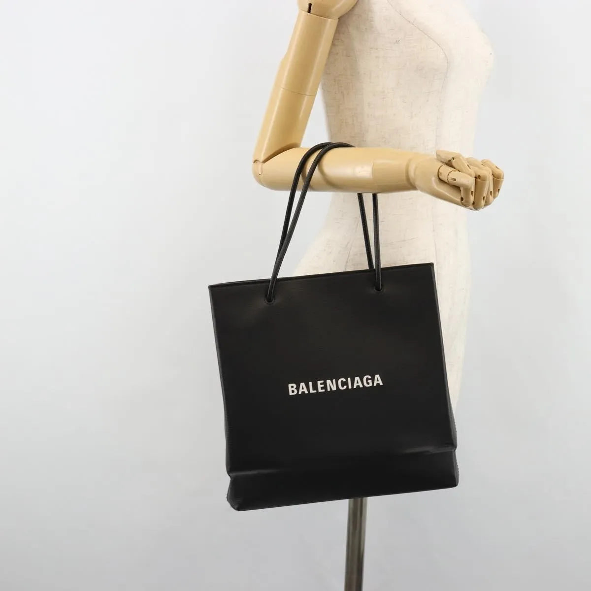 Balenciaga Shopping Tote Leather, Black, Leather, Handbag