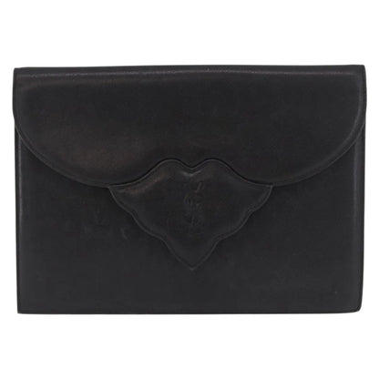 Saint Laurent Vintage Leather, Black, Leather, Clutch