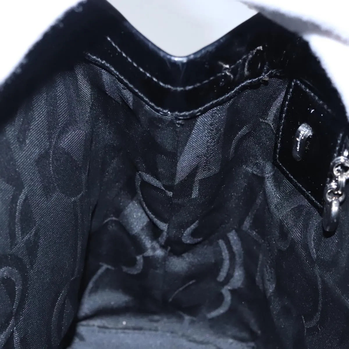 Salvatore Ferragamo Vala Leather, Black, Patent Leather, Handbag