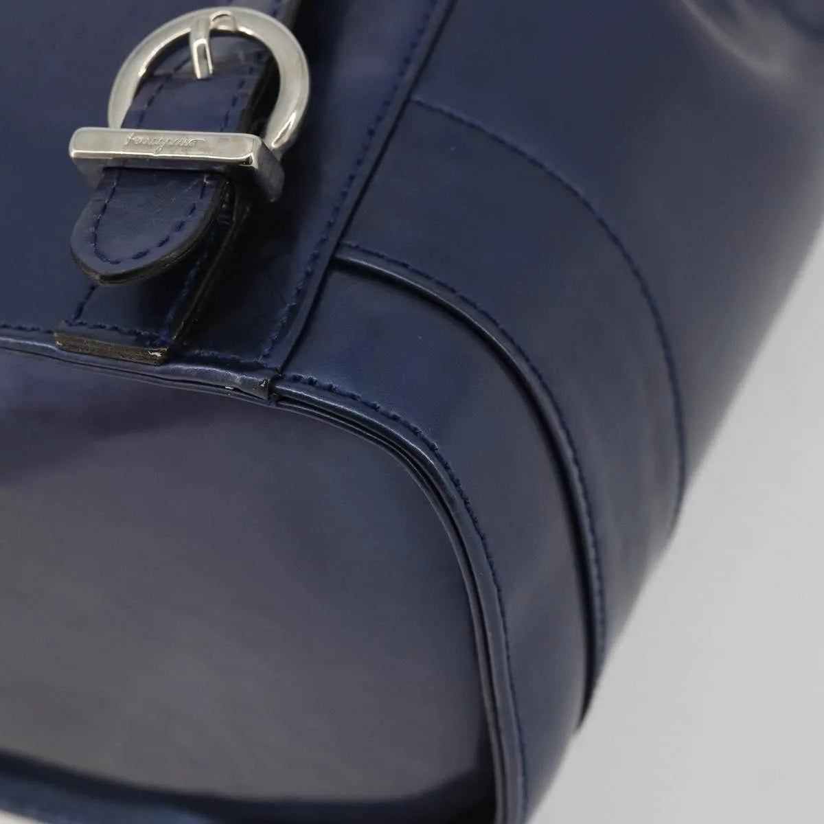 Salvatore Ferragamo Vala Patent Leather, Navy, Patent Leather, Backpack