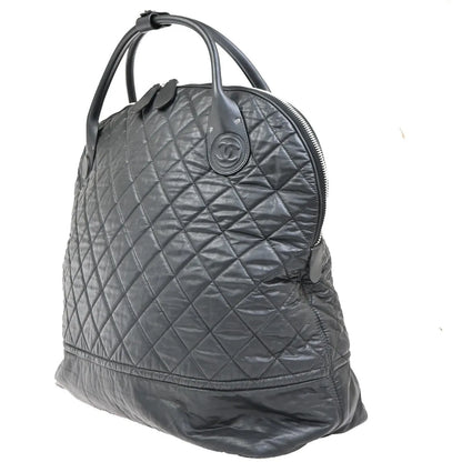 Chanel Horizontal Sport Weekender Quilted Coated Canvas, Black, Nylon, Travel Bag