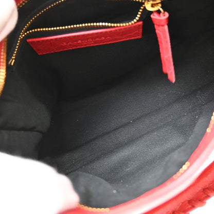 Balenciaga City Classic Studs Leather, Red, Leather, Handbag