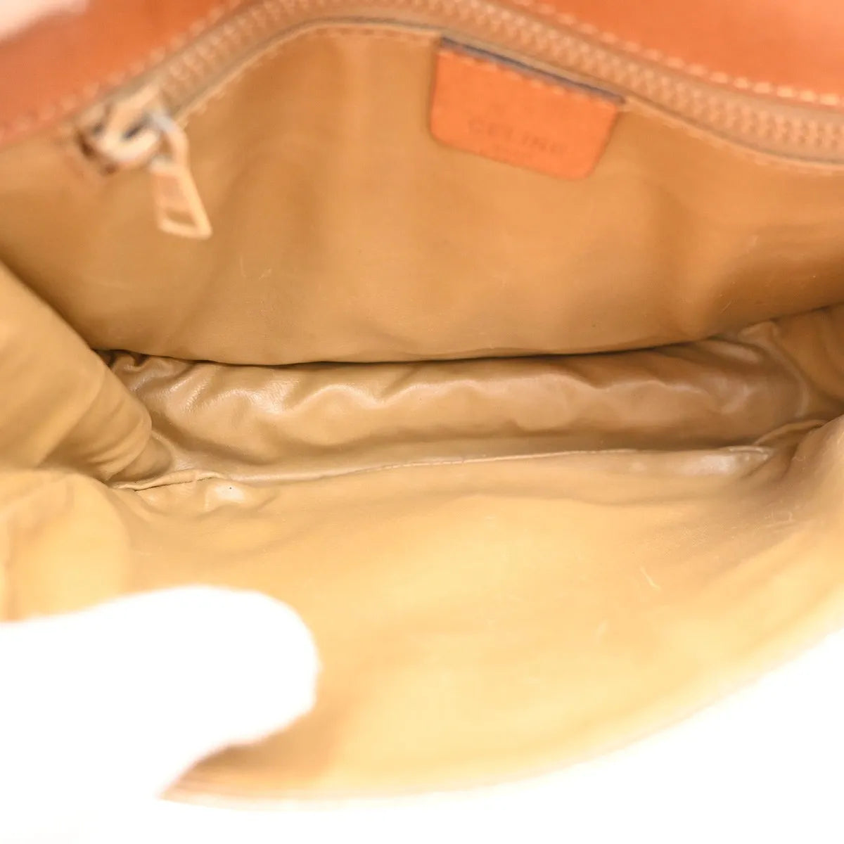 Celine Vintage Macadam Canvas and Leather, Beige, Canvas, Handbag