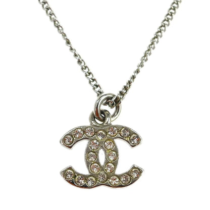 Chanel Rainbow CC Pendant Metal and Crystals, Silver, Silver Plated, Necklace