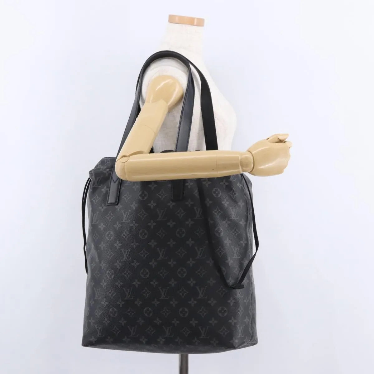 Louis Vuitton Cabas Light Drawstring Monogram Eclipse Canvas, Black, Canvas, Tote Bag