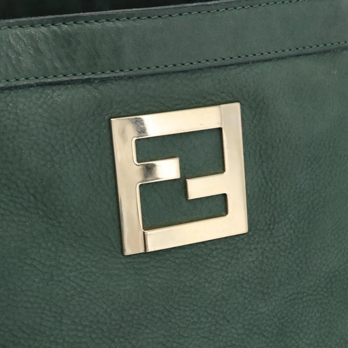 Fendi Vintage Tote leather, Green, Leather, Shoulder Bag