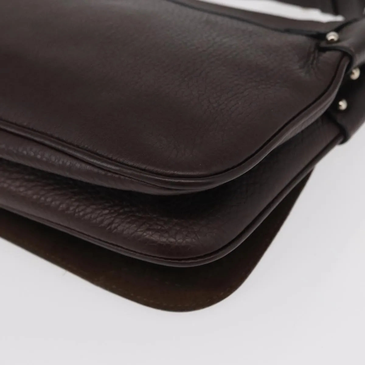 Salvatore Ferragamo Gancini Leather, Brown, Leather, Shoulder Bag