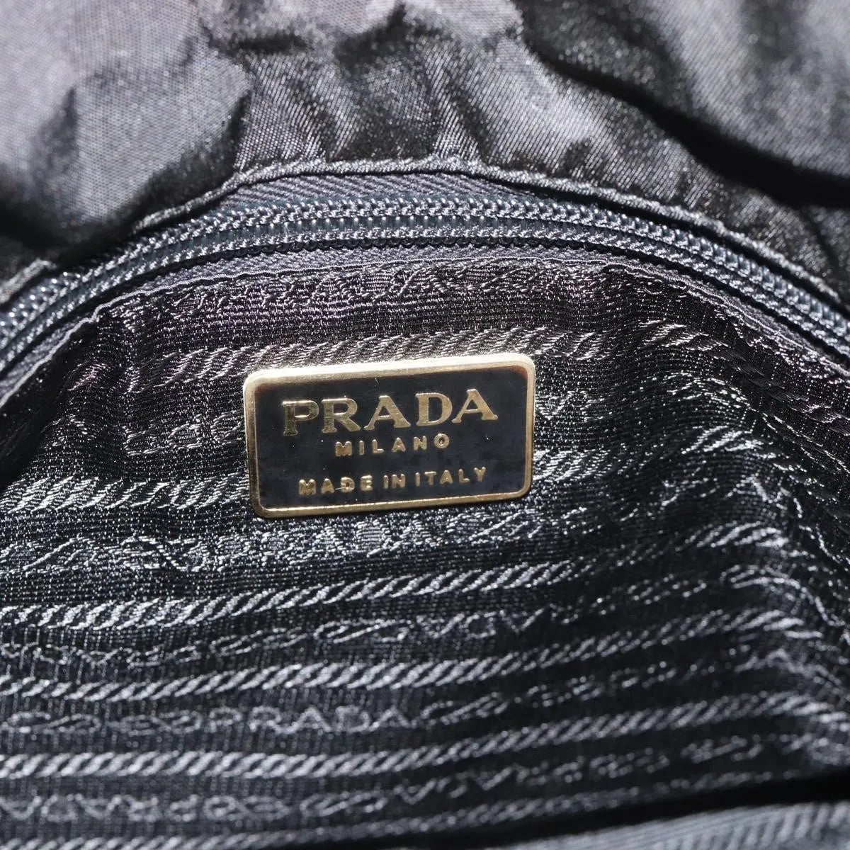 Prada Vintage Nappa Chain Tote Leather, Black, Leather, Shoulder Bag