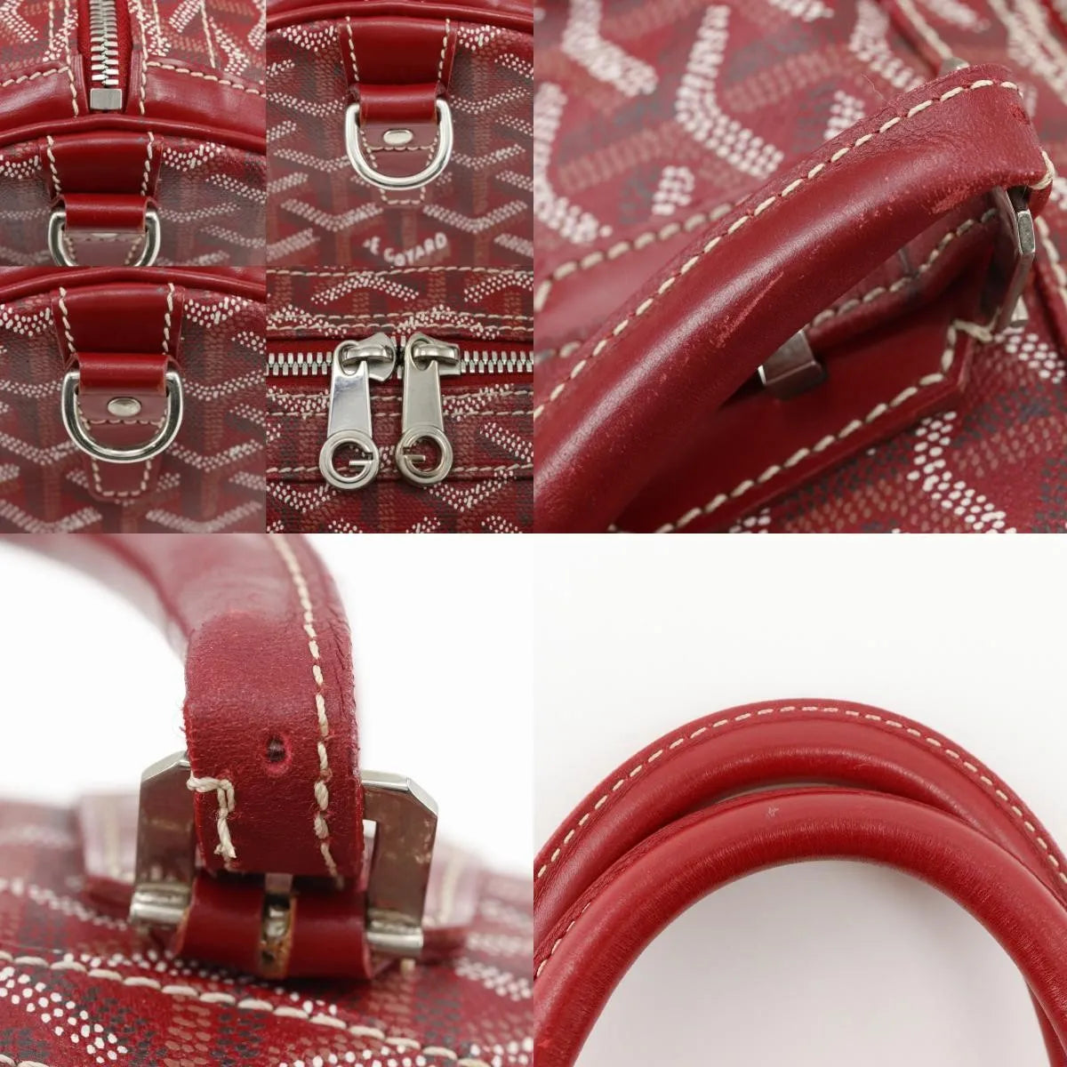 Goyard Boston Coated Canvas, Red, PVC, Handbag