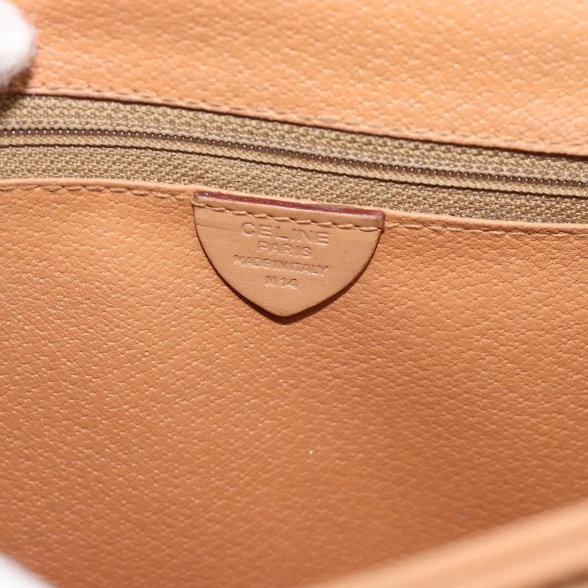 Celine Vintage Macadam Canvas and Leather, Brown, Canvas, Shoulder Bag