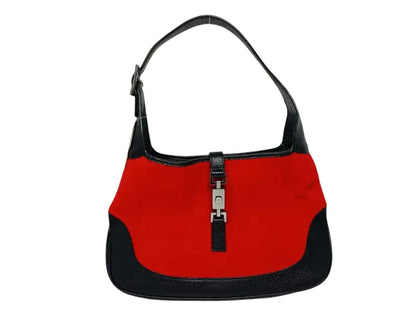 Gucci Vintage Jackie suede, Red, Canvas, Handbag