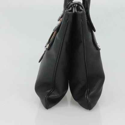 Salvatore Ferragamo Gancini Leather, Black, Leather, Handbag