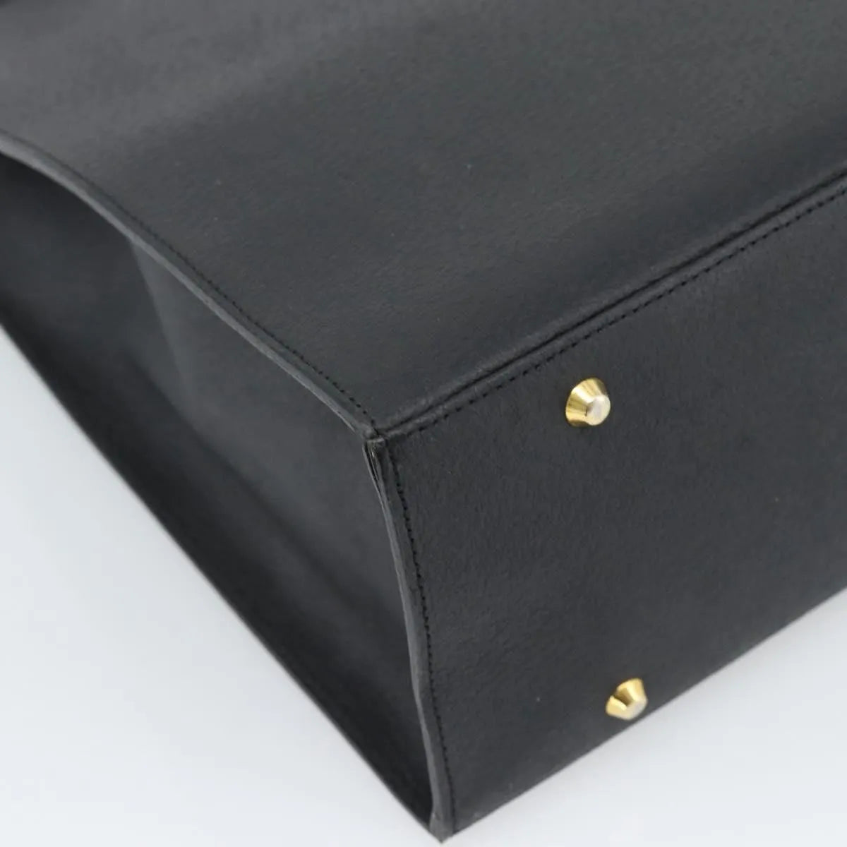 Saint Laurent Vintage Leather, Black, Leather, Tote Bag