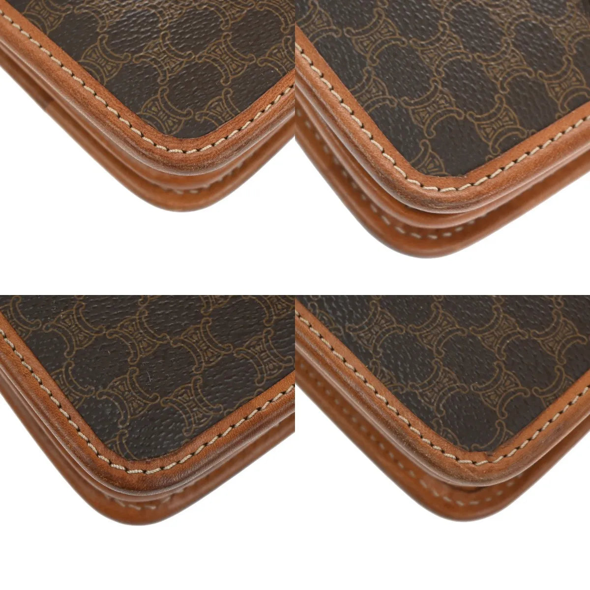 Celine Macadam Pochette Canvas and Leather, Brown, Canvas, Clutch