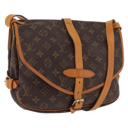 Louis Vuitton Saumur Canvas, Brown, Canvas, Shoulder Bag