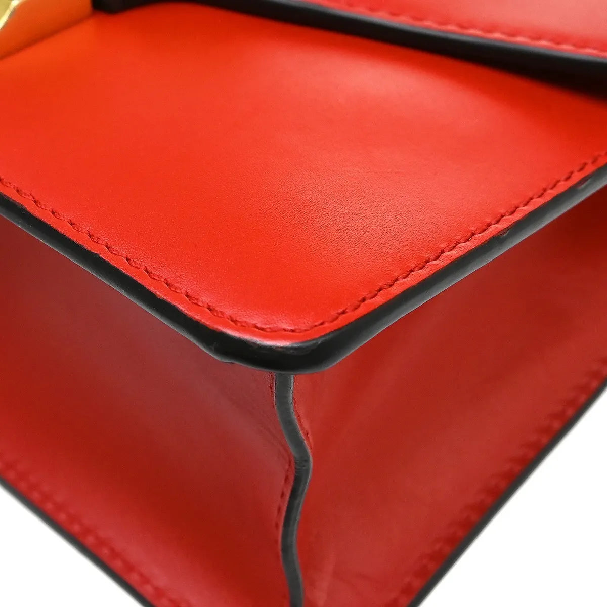 Gucci Sylvie Chain Leather, Red, Leather, Shoulder Bag