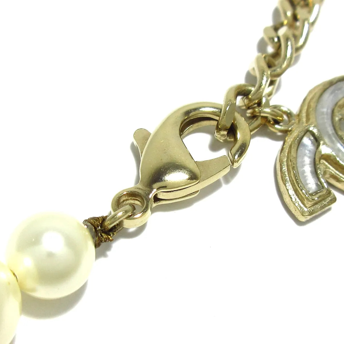 Chanel Collier chanel sautoir CC gold, Gold, Pearl, Necklace