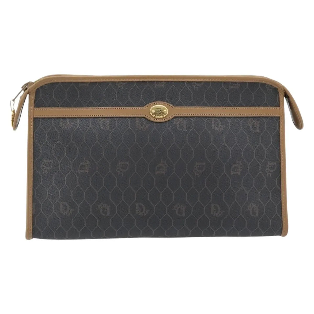 Christian Dior Vintage honeycomb clutch Canvas, Black, Canvas, Clutch