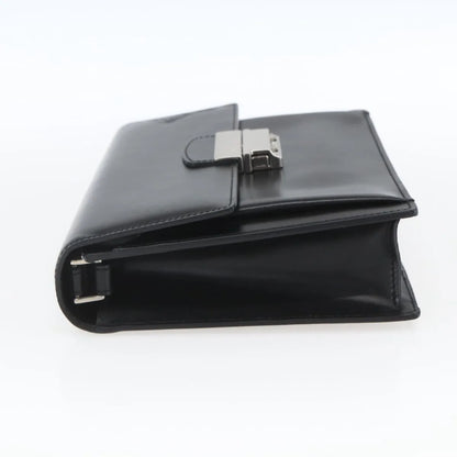 Versace Vintage Clutch Leather, Black, Leather, Clutch