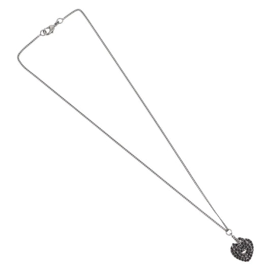 Chanel Coco Long Metal with Faux Pearls and Crystals, Black, Metal, Necklace