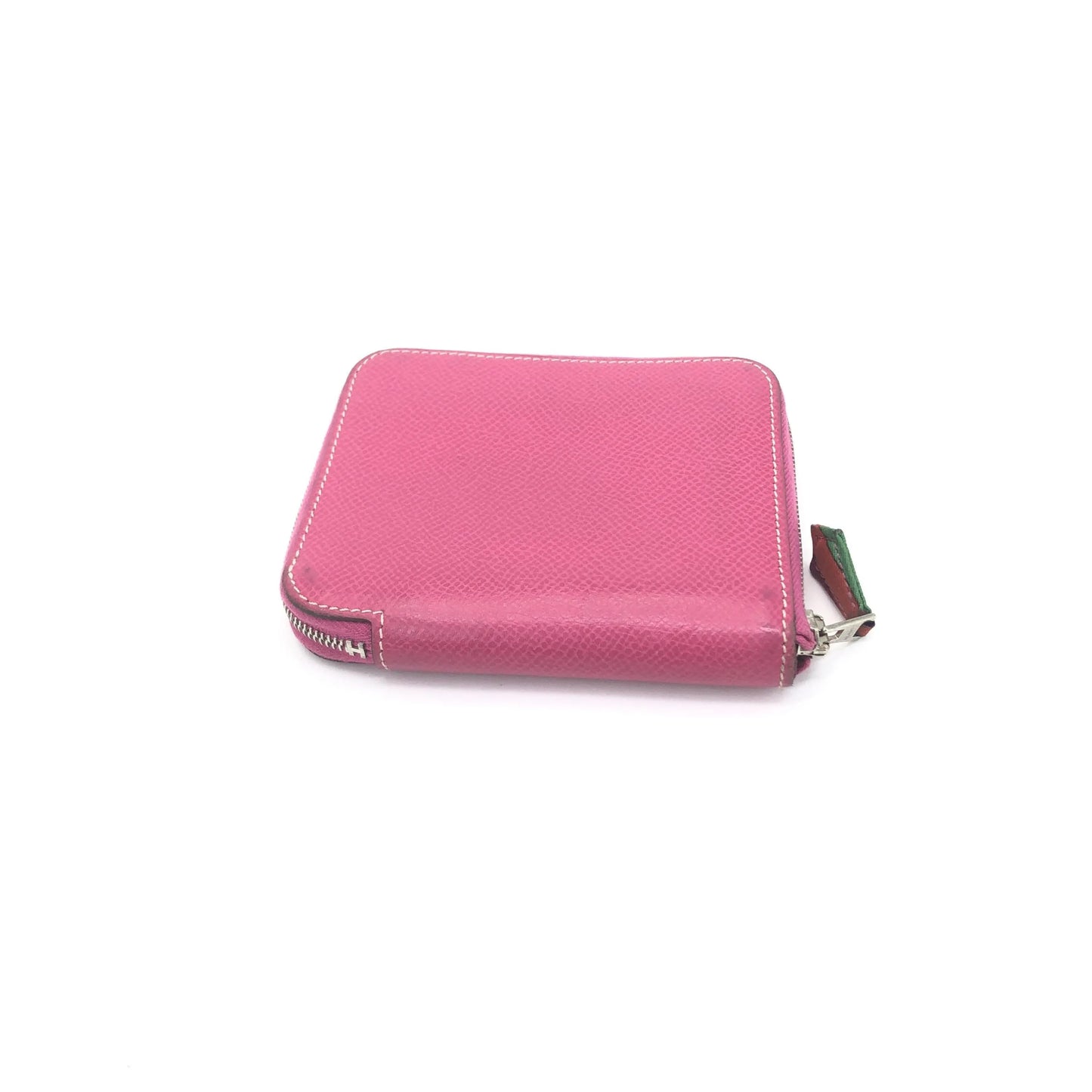 Hermes Azap Silkin Epsom Leather Silk, Pink, Calfskin, Wallet