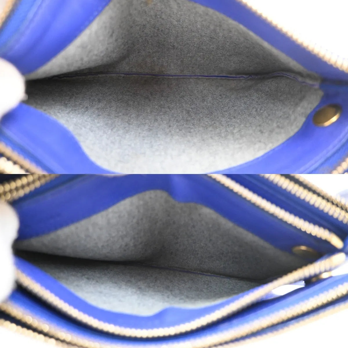 Celine Trio Leather, Blue, Leather, Shoulder Bag