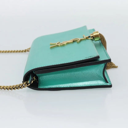 Saint Laurent Kate leather, Green, Leather, Shoulder Bag