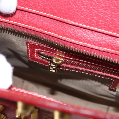 Fendi Studded Handle canvas, Red, Canvas, Handbag
