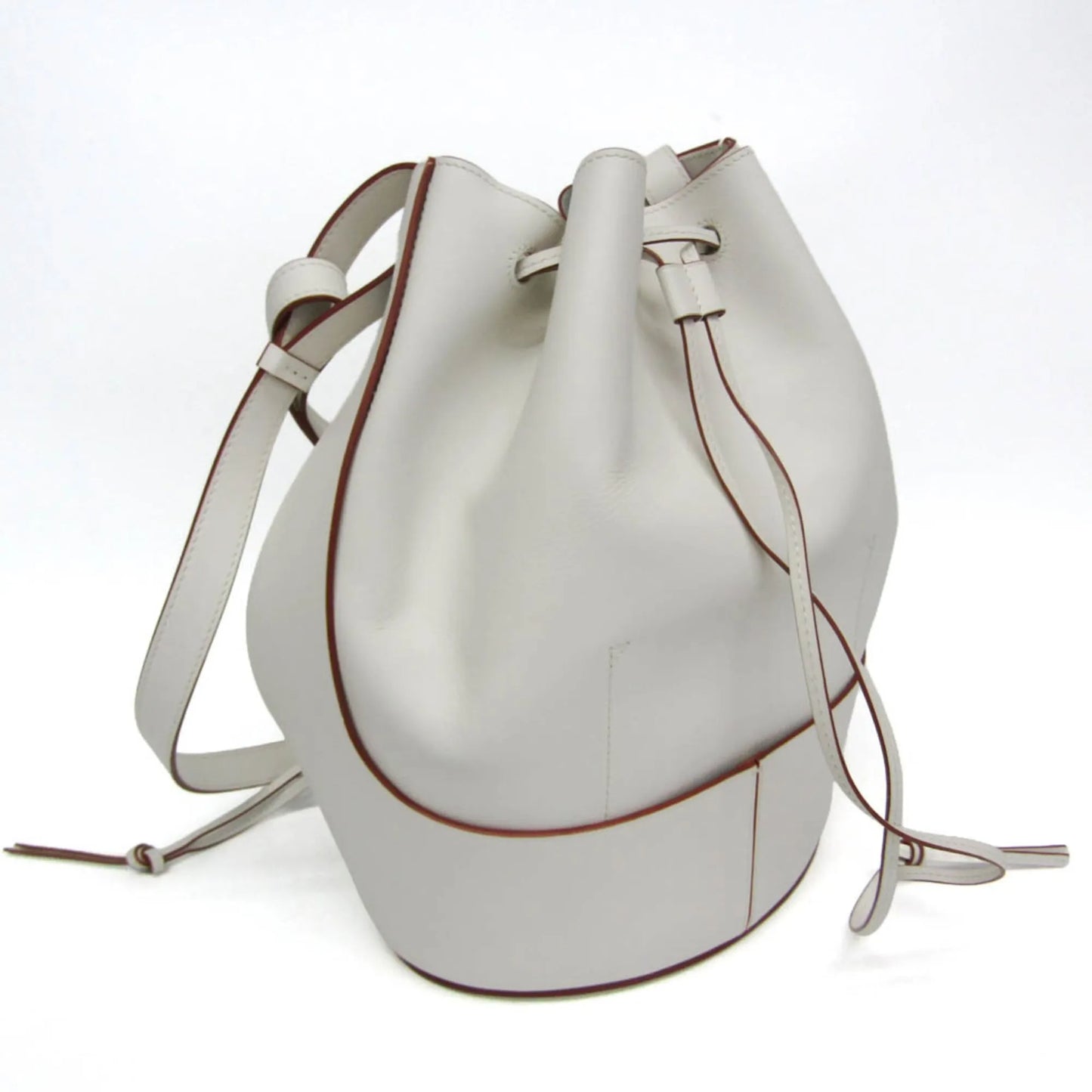 Loewe Balloon Bucket Leather, White, Leather, Handbag