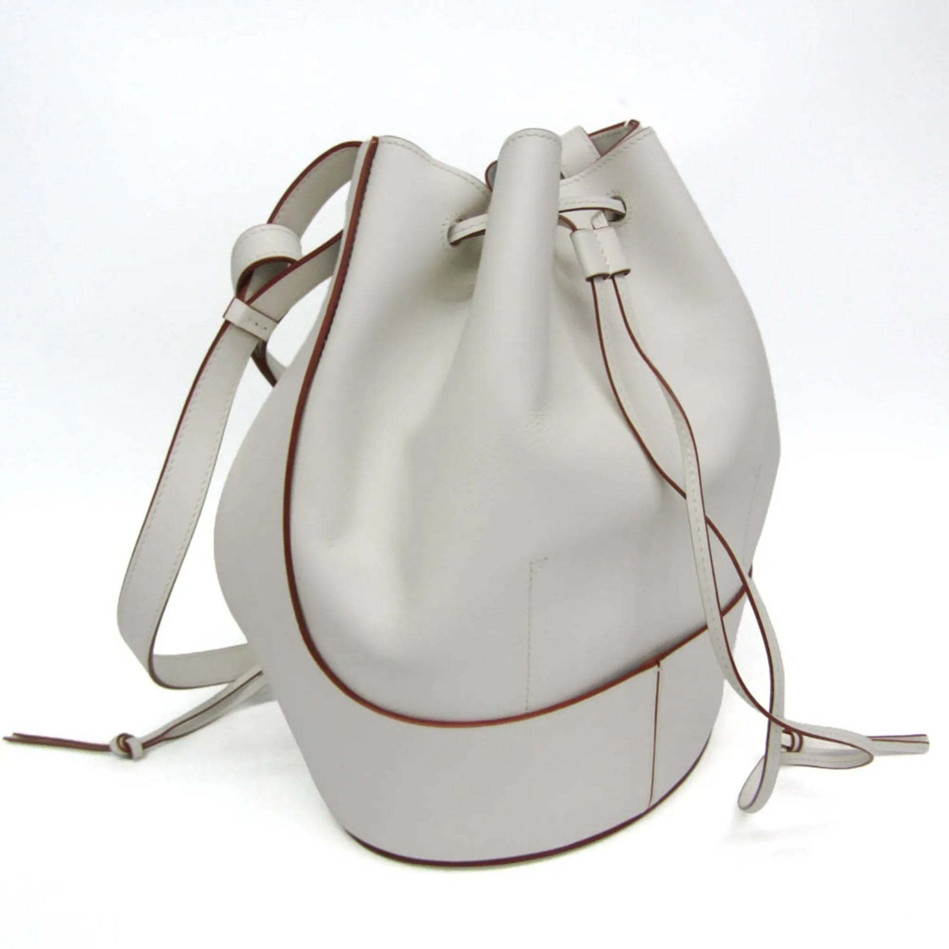 Loewe Balloon Bucket Leather, White, Leather, Handbag
