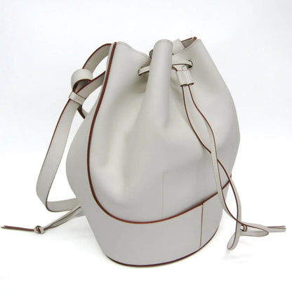 Loewe Balloon Bucket Leather, White, Leather, Handbag