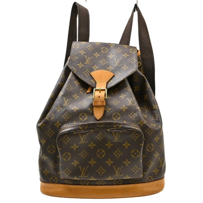 Louis Vuitton Vintage Montsouris Monogram Canvas, Brown, Canvas, Backpack