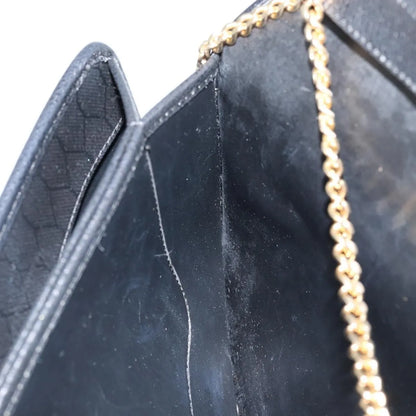 Christian Dior Vintage Honeycomb chain Canvas, Black, Canvas, Shoulder Bag
