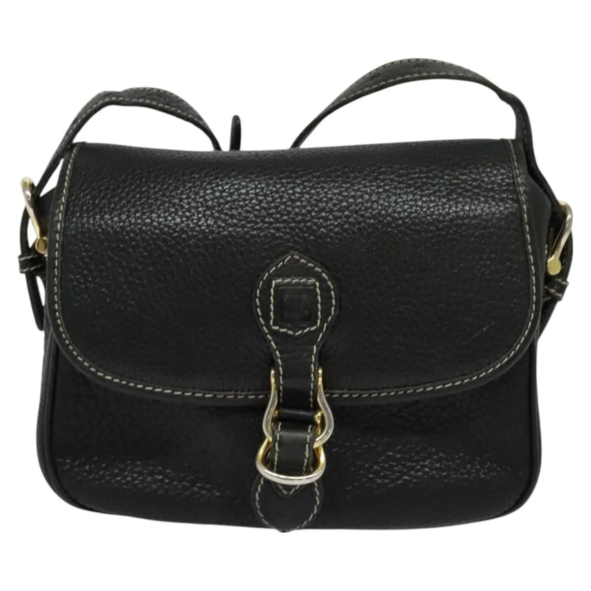 Celine Vintage Leather, Black, Leather, Shoulder Bag