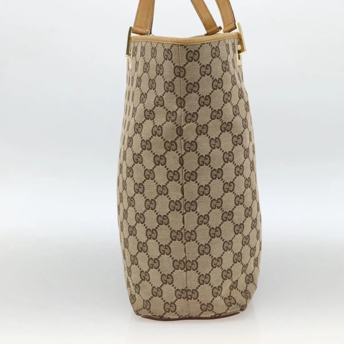Gucci Vintage Bucket Shopping Tote GG Canvas, Beige, Canvas, Tote Bag