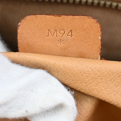 Celine Vintage Macadam Canvas and Leather, Brown, Canvas, Handbag