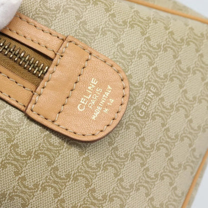 Celine Vintage Macadam Boston Canvas, Beige, Canvas, Handbag