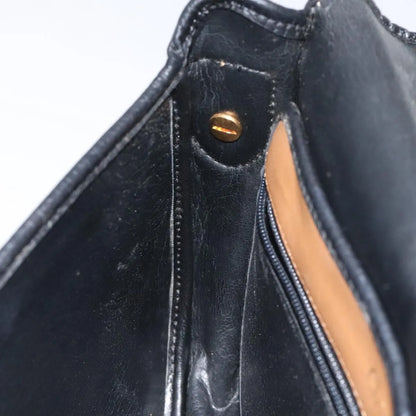 Christian Dior Vintage CD Flap Leather, Black, Leather, Shoulder Bag