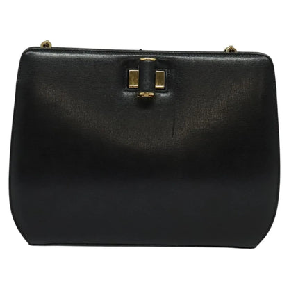 Salvatore Ferragamo Shoulder Leather, Black, Leather, Shoulder Bag