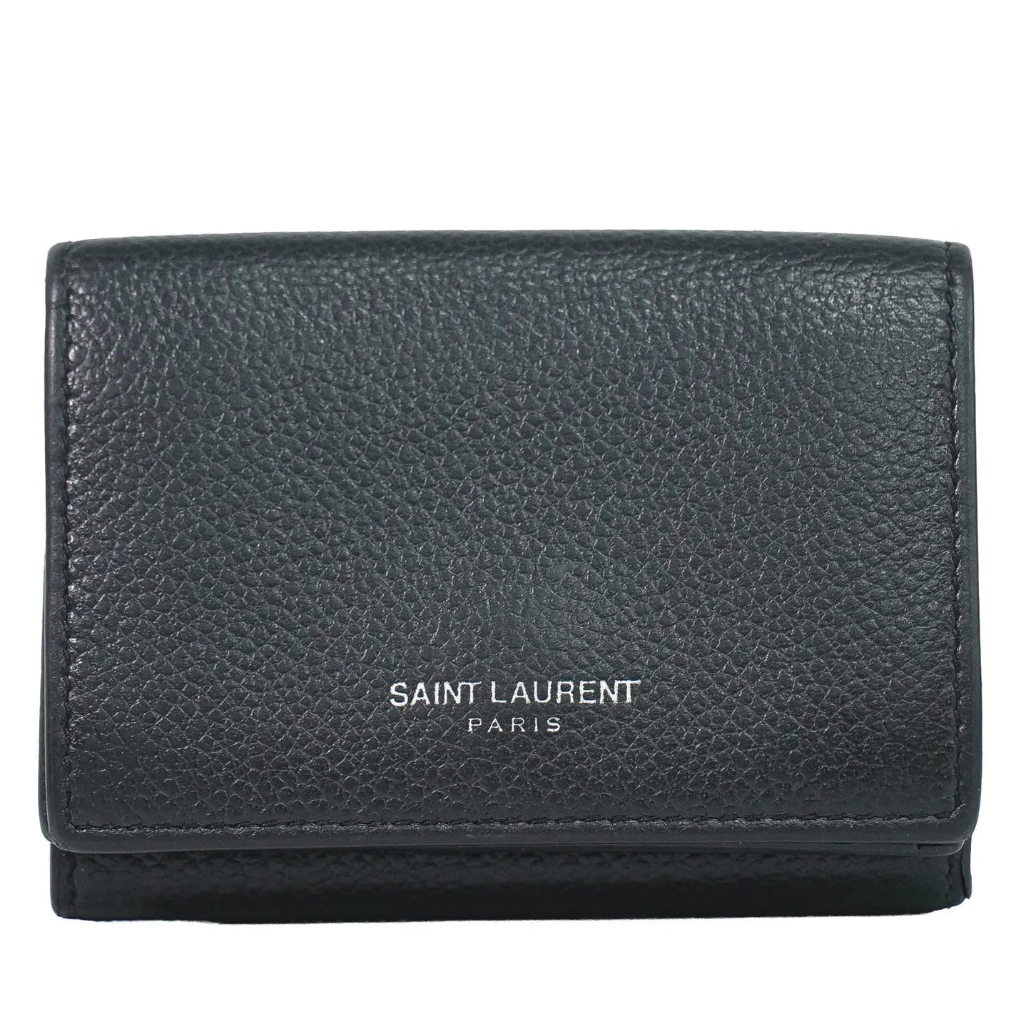 Saint Laurent Compact Matelasse Leather, Black, Leather, Wallet