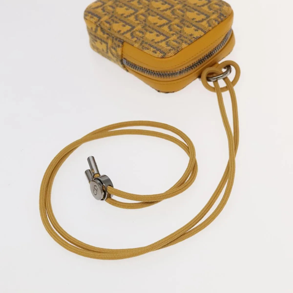 Christian Dior Vintage Trotter Canvas, Yellow, Canvas, Clutch