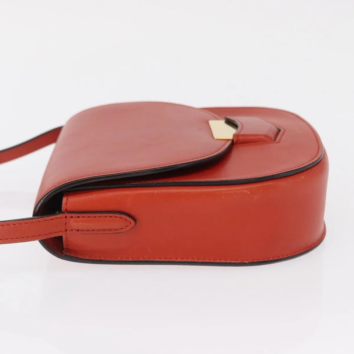 Celine Trotteur Messenger Calfskin, Orange, Leather, Shoulder Bag