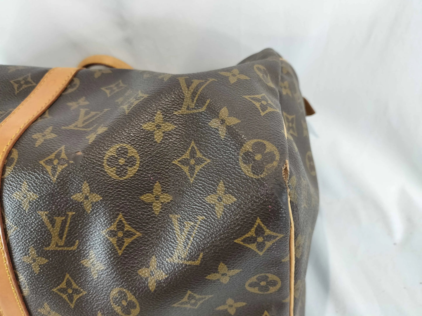 Louis Vuitton Keepall Monogram Canvas, Beige, Canvas, Travel Bag